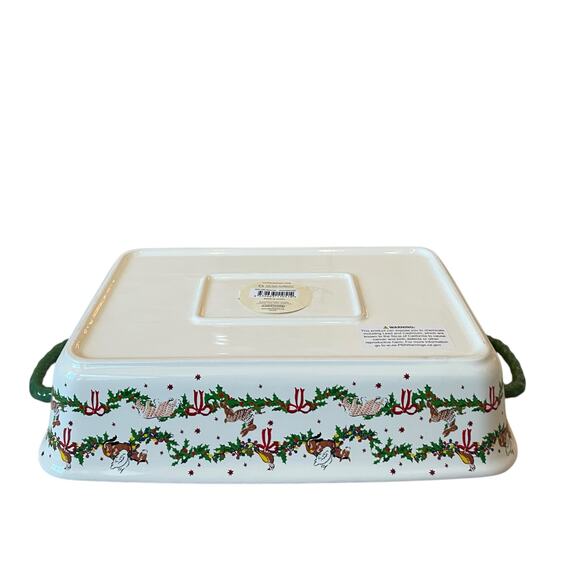 Cath Kidston Christmas Legends Garland Rectangle Roasting Dish Stoneware 8x14 - Picture 9 of 10